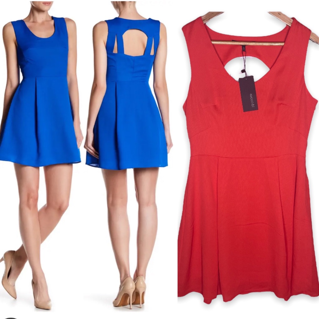 19 Cooper Sleeveless Fit  Flare Dress Coral Red